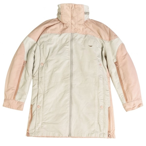 Marc Jacobs Pink White Winter Parka Women’s Small Hooded Ski Jacket - Picture 1 of 14